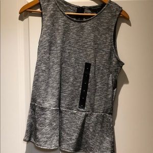 Black and White Knit Sleeveless Top